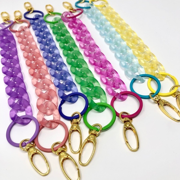 Acrylic Translucent Purple Chain Link Bag Strap or Charm/Keychain - Picture 4 of 7